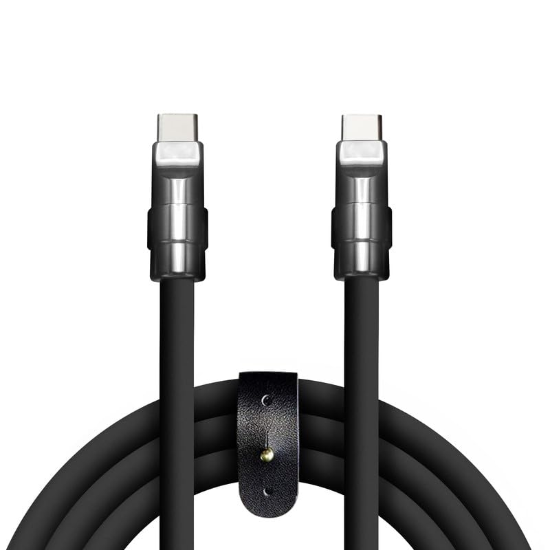 Revolutionary 8.5 FT Samurai Edition USB-C Cable – Ultra-Durable Black Chubby Design for 240 W Fast Charging, Perfectly Compatible with i Phone 16/15, i Pad, Mac Book & Galaxy Series, Stylish Silicone Build for Everyday Reliability and Optimal Performance