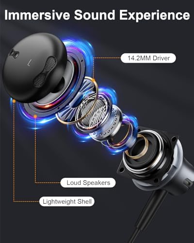 Premium USB C Earbuds with In-Line Microphone for Samsung Galaxy S25/S24/S23/S22 FE, i Phone 16/15 Pro Max, and Google Pixel 9 Pro – Advanced Noise Cancelling Stereo Earphones with Effortless Volume Control for Ultimate Sound Experience and All-Day Comfort