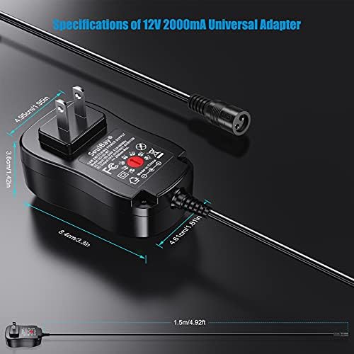 Versatile 24 W Soul Bay AC/DC Power Adapter – Multi-Voltage Solution for LED Strips, Routers, and Speakers – Center Positive Design with 2 A Output – Durable and Lightweight Universal Power Supply for Home Electronics