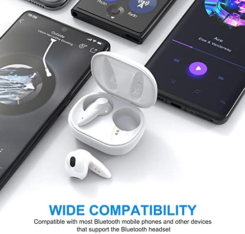 Ultra-Lightweight Bluetooth Earbuds for i Phone 16, 15 Pro Max, 14, 13, 12, 11, XR & Samsung Galaxy S25, S24, S23 Ultra – Advanced Noise-Canceling Wireless Earphones with Built-in Microphone, Ergonomic Comfort, and Quick USB-C Charging for Seamless Connectivity and Premium Sound Quality