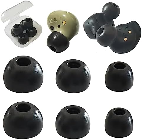 Ultimate Comfort Foam Ear Tips for Samsung Galaxy Buds 2 & Buds+Plus – Advanced Memory Foam Replacement Tips for Enhanced Sound Isolation & Fit – 3 Pairs in Elegant Black – Essential Upgrade for Audiophiles and Commuters
