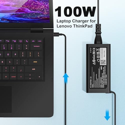 Ultra-Fast 100 W USB-C Charger for Lenovo Laptops – High-Efficiency Power Adapter Compatible with Think Pad, Think Book, and Yoga Series – Reliable Replacement with Safety Certifications and 12-Month Warranty – Optimized for Seamless Charging Across Multiple Models including Think Pad X1 Carbon, Yoga Slim 7 Pro, and Ideapad 5 Pro – Robust 20 V/5 A Output for Enhanced Performance and Durability – Ideal Choice for Professionals Seeking Reliable Power Solutions with Comprehensive Compatibility – Enjoy Peace of Mind with 30-Day Money-Back Guarantee and 24/7 Customer Support – Upgrade Your Charging Experience with this Versatile USB Type-C Adapter