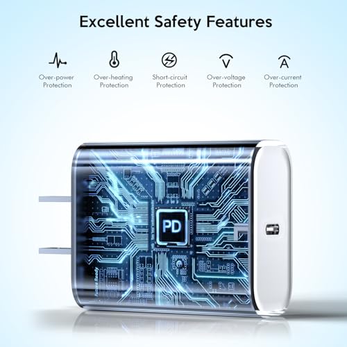 i Phone 16 & 15 Fast Charge Trio: 20 W USB-C Wall Chargers & 10 FT Woven Cables for Ultimate Device Compatibility – Ideal for i Pad Pro, Air Pods, and More – Efficient, Durable, and Perfect for Home or Travel Charging Solutions