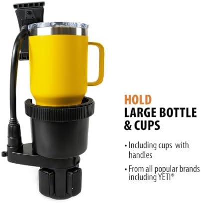 Ultimate Heavy-Duty Mega XL Cupholder & Device Mount with Adjustable Gooseneck Arm – Secure Hydration & Hands-Free Connectivity for 1.2 L Bottles in Any Vehicle