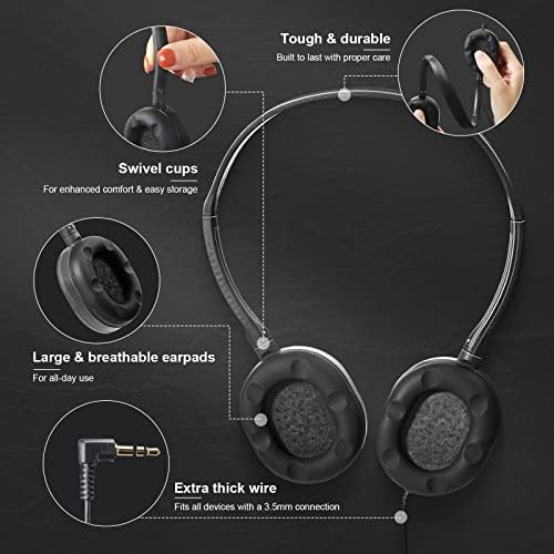 Dynamic 30 Pack Kids Wired Headphones – Colorful On-Ear Design with Premium Stereo Sound for Classroom, Travel & Fun – Rugged & Cozy Earbuds for Boys and Girls – Ideal for Tablets, Laptops & Educational Engagement