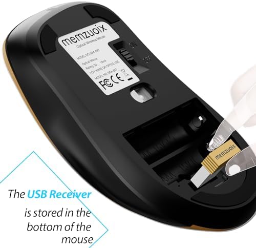 Upgrade Your Workflow with the Memzuoix 2.4 G Wireless Mouse – Ergonomic and Portable 1400 DPI USB Mouse for Laptop, PC & Desktop | 5 Customizable Buttons for Ultimate Control | Ideal for Professionals and Casual Users Alike