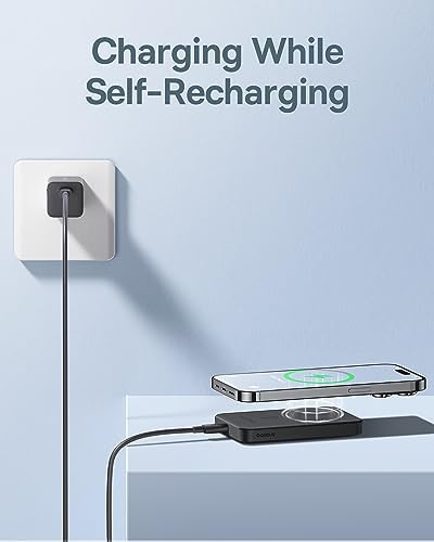 Baseus Magnetic Portable Charger for i Phone – 5,000 m Ah Qi2 Certified Wireless Power Bank with 15 W Mag Safe Compatibility & 20 W USB-C Fast Charging for i Phone 16/15/14/13/12 – Sleek, Lightweight Design for On-the-Go Power Solutions
