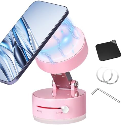 Kingdder Vacuum Magnetic Suction Phone Holder Updated 360° Rotatable and Foldable Magnetic Phone Mount Stand for Car, Gym – Enhanced Compatibility and Speed