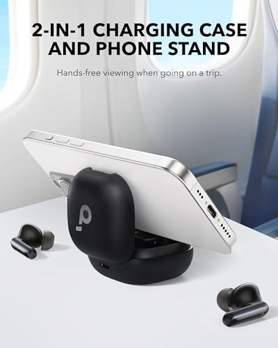 Anker Soundcore P40 i Wireless Earbuds – Adaptive Noise Cancelling with Heavy Bass, 60-Hour Playtime, IPX5 Waterproof, Bluetooth 5.3 for Effortless Connectivity, Dual Purpose Charging Case and Phone Stand, Ideal for Active Lifestyles and Daily Commutes