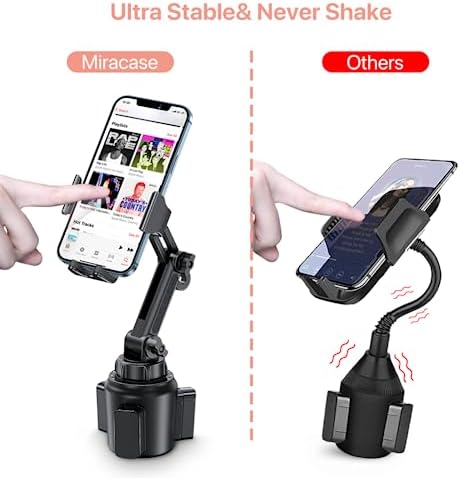Miracase Adjustable Long Neck Car Cup Phone Holder – Upgraded Universal Smartphone Mount for i Phone, Samsung, and Google – Stylish Pink Design for Enhanced Stability and Easy Access to Navigation and Music – Perfect Vehicle Accessory for Safe Hands-Free Driving