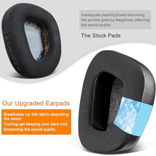 Transform Your Gaming Setup with SOULWIT Cooling-Gel Earpads for Corsair Void Series – Luxurious Ice Silk Fabric for Ultimate Comfort and Superior Sound Enhancement – Perfect Replacement Cushions for Void, Void Pro, Void Elite & Surround Wired/Wireless Gaming Headsets – Striking Red Storm Aesthetic for Unmatched Style and Performance