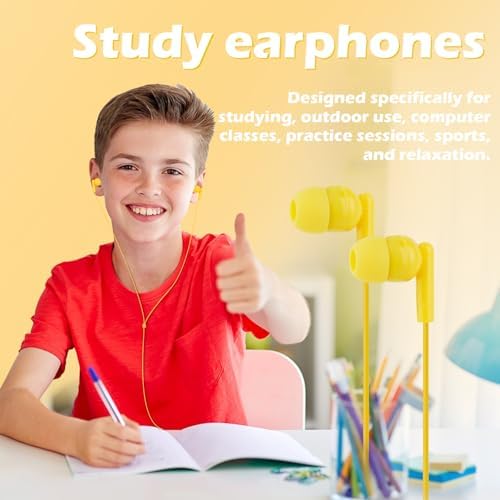 Classroom Audio Excellence: 30-Pack Colorful 3.5 mm Earbuds for Engaging Learning – Durable, Lightweight Headphones Designed for Kids and Adults – Maximize Focus with Superior Sound Clarity and Fun Interaction in Every Lesson