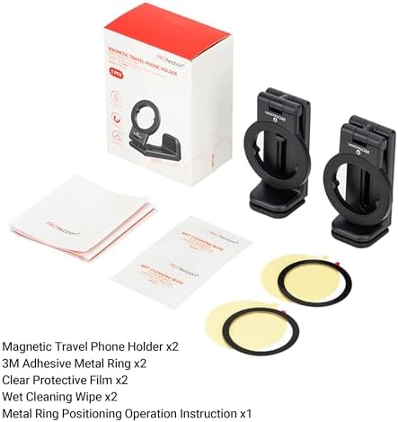PROfezzion Magnetic Airplane Phone Holder for Mag Safe iPhone 16 15 14 13 12 & All Phone, 360°Rotation Travel Must Have Handsfree Phone Mount for Desk/Tray Table Travel Accessory – Enhanced Compatibility and Speed