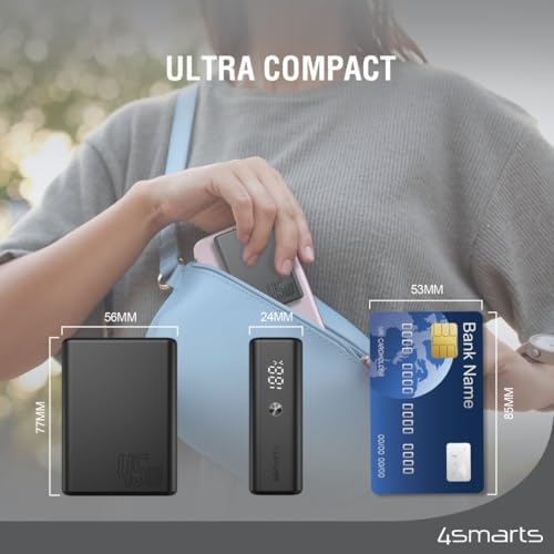 High-Speed 45 W Portable Power Bank – 10,000 m Ah Compact Charger with Dual USB-C Ports for i Phone 15, Samsung Galaxy S24/23/22, i Pad, Mac Book & More – Ultimate Travel Solution with Rapid Charging Technology