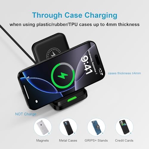 Elevate Your Charging Experience with the 15 W Wireless Charger Stand for Motorola Devices – Fast Charging Dock for Razr Ultra, Razr+, Edge, G Power, G Stylus 5 G & More – Ergonomic Design for Seamless Viewing & Optimal Performance – Intelligent Safety Features for Ultimate Reliability – Stylish & Compact for Any Workspace