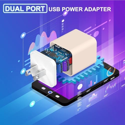 Ultimate i Phone Charging Solution: i GENJUN 5 Pack MFi Certified Fast Charging Set with Dual USB Wall Adapter & 6 FT Lightning Cables for i Phone 14, 13, 12, 11 Pro Max, XR, XS Plus – Vibrant Multicolor Selection for Enhanced Convenience and Speed