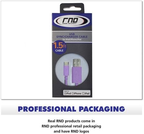 RND MFi Certified 1.5 FT Lightning to USB Cable for i Phone, i Pad & i Pod – Optimal Fast Charging & Data Sync Accessory for i Phone X Series, 8, 7, 6 Models – Durable & Portable Black Design for Everyday Use