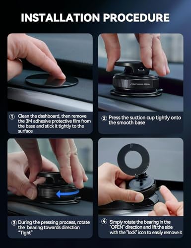 JOYROOM Magsafe Suction Cup Phone Mount, Vacuum Magnetic Phone Holder for Car, 360° Metal Strut Magsafe Car Mount for iPhone 16 Pro Max Plus/iPhone 15 14 13 12 & Android Magsafe Case, Dark Blue – Enhanced Compatibility and Speed