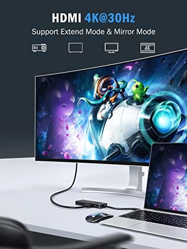 Lemorele 10-in-1 USB C Hub Adapter for Mac Book Pro & Air – Ultimate Multiport Solution with 4 K HDMI, Gigabit Ethernet, 100 W Power Delivery & Fast USB 3.0 Transfer – Perfect for Windows, i Pad & More – Unmatched Connectivity & Speed for Professionals