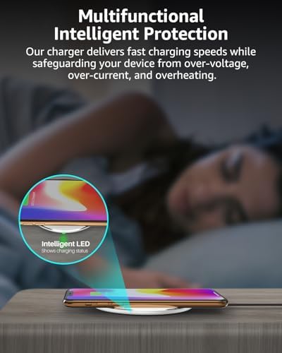 TOZO 2025 Upgraded 15 W Max Fast Wireless Charging Pad – Sleek Rose Red Design for i Phone 16/15/14/13/12 Series & Samsung Galaxy S24/S23/S22 – Ultimate Wireless Power Solution for Busy Lifestyles – Efficient, Portable & Compatible Charging Experience