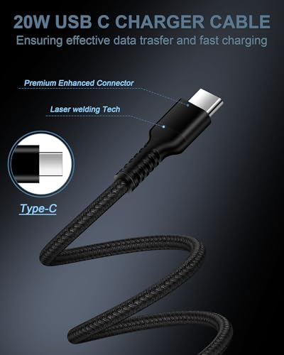 6 FT Samsung Fast Charging Cable (5 Pack) – Universal USB C to C Cord for i Phone 16 Series & Galaxy S25 Ultra – Durable Nylon Braided Design for Quick and Reliable Charging in Car and Home – Enhanced Compatibility with Pro, Max Models & More