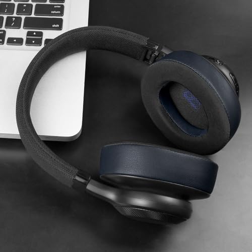 SOULWIT Navy Blue Cooling Gel Earpads for JBL E55 BT – Premium Comfort & Noise Isolation Replacement Cushions for Over-Ear Headphones – Ultimate Sound Enhancement Accessory