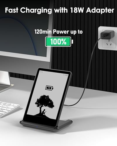 Portable Foldable Wireless Charging Stand for Kindle Colorsoft & Paperwhite Signature Editions (2022/2024) and Samsung Devices – Fast Charge Dock with Non-Slip Design for Home & Travel Convenience