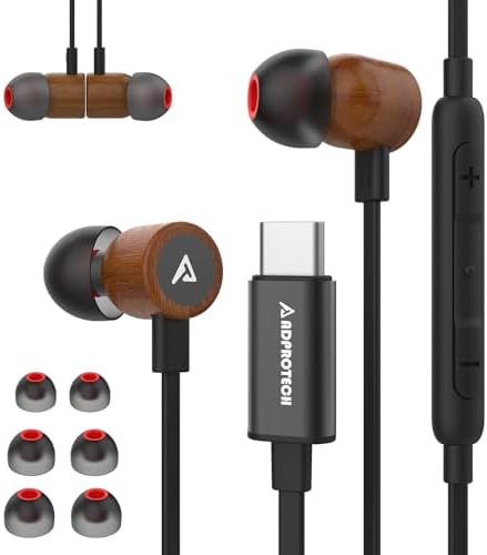 Elevate Your Sound Experience with ADPROTECH Lightning Earbuds – MFi Certified Wooden In-Ear Headphones with Magnetic Design, Built-In Microphone & Volume Control, Compatible with i Phone 14, 13, 12, 11 Pro Max, XS Max, XR – Stylish, Durable, and Ergonomic for All-Day Comfort