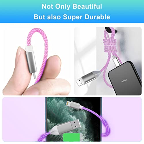 Illuminate Your Charging Experience with the 2 M/6 FT LED Lightning Charge Cable – Enhanced Apple Charger for Quick Sync and Data Transfer, Compatible with i Phone 13/12 Pro Max, 11 Pro, XR, XS Max, X, 8, 7, SE 2020, i Pad, and i Pod (Vibrant Blue) – Durable, Extra Long, Fast Charging Solution for Effortless Use in Low-Light Environments