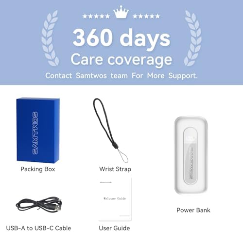 Compact 10,000 m Ah Power Bank with Retractable USB-C Cable – 30 W Fast Charging Portable Charger for i Phone 15/16, Galaxy, and i Pad – Smart LED Display for Travel Convenience and Enhanced Compatibility
