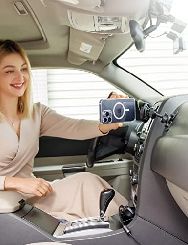 PROfezzion Deluxe Magnetic Car Mount: Secure Metal Mag Safe Holder for i Phone 16, 15, 14, 13, 12 Pro Max & All Smartphones – Hands-Free 360° Rotation for Safe Navigation, Easy Air Vent & Dashboard Installation, Enhanced Grip for Seamless Driving Experience