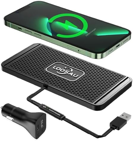 15 W Fast Wireless Car Charger Pad – Universal Non-Slip Smartphone Charging Solution for i Phone 11/12/13/14/15/16 Pro Max & Samsung Galaxy S20 – Portable Vehicle Accessory with 1 M Cable for Hassle-Free Power on the Go