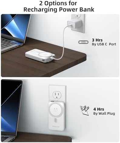 Revolutionary Magnetic Power Bank – 10000 m Ah Wireless Charger with Integrated Cables & AC Plug – 22.5 W PD Fast Charge for i Phone 16/15/14 Series, Samsung S22/S21, Google Pixel – Compact Travel Essential with Smart LED Display and Versatile Foldable Stand for Ultimate Convenience