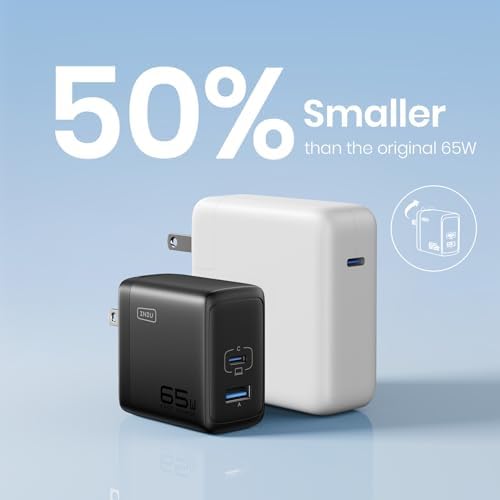 INIU 3-Port USB C Charger Block – 65 W PD Fast Charging Wall Adapter with Compact Foldable Plug, Ga N Technology for Ultimate Efficiency – Multi-Device Compatibility for Mac Book Pro/Air, i Phone 16, Samsung S25, i Pad Pro & More – Travel-Friendly Design for Rapid Power Delivery