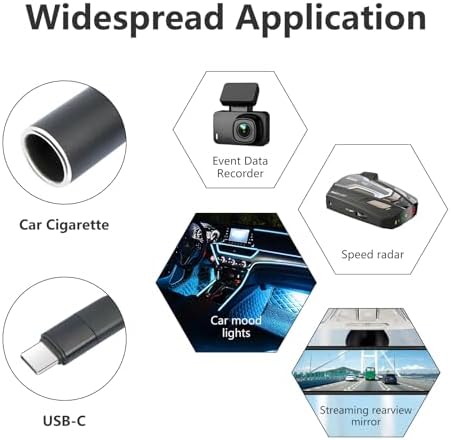 3.3 Feet USB C to 12 V Car Cigarette Lighter Socket Adapter – 18 W Fast Charging Converter Cable for GPS, Dash Cam & Portable Devices – Durable, Flexible Power Supply for On-the-Go Charging Needs