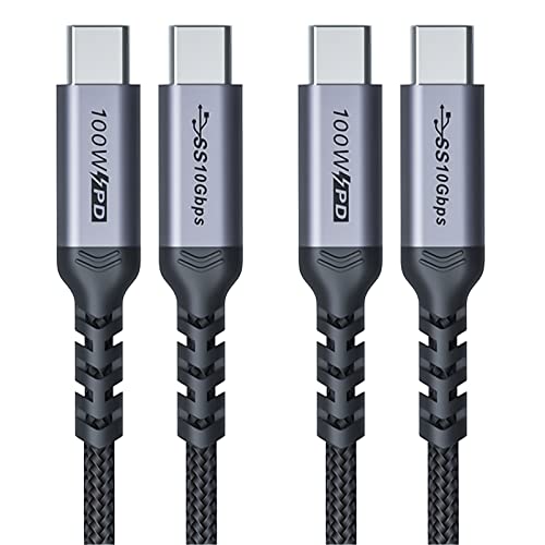 10 FT USB C 3.1 Gen 2 Cable – 2 Pack for High Speed 10 Gbps Data Transfer & 100 W Fast Charging, 4 K 60 Hz Video Output Compatible with Mac Book Pro, Galaxy S21, Thunderbolt 3 – Ultimate Connectivity Solution for Power Users
