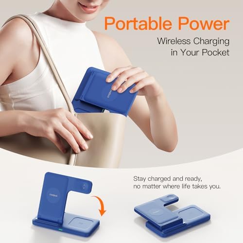 3-in-1 Wireless Charging Station for Apple Devices – 15 W Fast Charger Stand for i Phone 16/15/14/13/12/11, Apple Watch, and Air Pods – Convenient Portable Design with Enhanced Compatibility and Safety Features for Home and Travel – Perfect Gift for Tech Enthusiasts