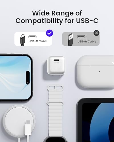 Ultra-Fast 30 W Ga N III USB-C Wall Charger Pack – Advanced PD3.0 & PPS Technology for i Phone 16/15, Galaxy, i Pad – Foldable & Portable Power Block Compatible with Mag Safe – Perfect for Home, Office, and Travel Use