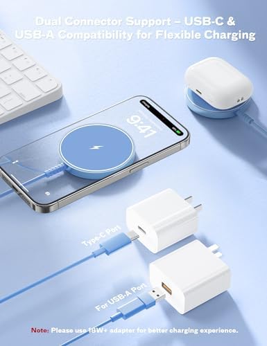 Bohuma Magnetic Wireless i Phone Charger – Fast Mag-Safe Charging Pad for i Phone 16, 15 Pro Max, 14 Pro Max, 13, 12 Pro Max & Air Pods Pro – Sleek Design for Home and Office – Effortless Alignment & Enhanced Power Efficiency
