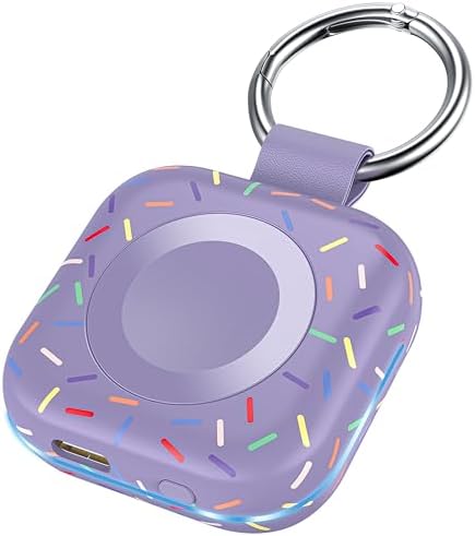HUOTO Compact Magnetic Wireless Charger for Apple Watch – 1200 m Ah Portable Power Bank Keychain, Compatible with Series 10/9/8/Ultra 2/Ultra/7/6/5/4/3/2/SE, Ideal Travel Accessory for Effortless Charging On-the-Go