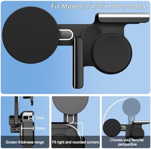 15 W Wireless Fast Charging Magnetic Phone Mount for Tesla Model Y & Model 3 – Ultimate Holder for i Phone 12-16 & Android Devices, Includes 5 ft USB-C Cable, Perfect for Safe Navigation and Hands-Free Use – Modern Tesla Accessory
