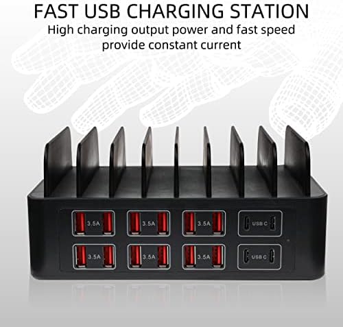 High-Power 16-Port USB Charging Hub – 200 W Multi-Device Station with 12 USB & 4 USB-C Ports for i Phone 15/14/13/12, Samsung, LG, and Sony – Rapid, Safe Charging for Home & Office – Sleek, Space-Saving Design for Optimal Device Management and Productivity Enhancement