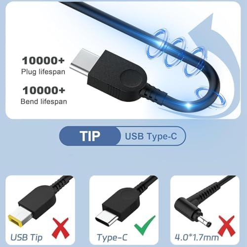Power Up Your Lenovo with the 65 W USB-C Charger – Fast, Reliable, and Versatile Laptop Power Supply for Think Pad Models L380, L390, L480, L490, L580, L590 and More – Compatible with Chromebook and Yoga Series – Advanced Safety Features for Ultimate Device Protection – Compact Design for Easy Portability – Charge Smartly with 20 V/3.25 A Output and Multi-Safeguards Against Overheating and Short Circuits – Perfect for Home, Office, and On-the-Go Use – Get Maximum Charging Speed Without Compromise – Ideal Replacement Adapter for Efficient Performance and Compatibility Across Multiple Devices – Elevate Your Charging Game with This Durable and Efficient Power Adapter!