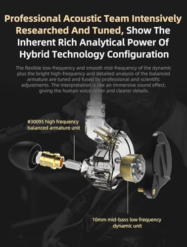 Elevate Your Audio Experience with KZ ZSN Pro X Wired Earbuds – Premium Hybrid IEMs Featuring 1 BA & 1 DD for Rich Bass and Crystal Clear Sound, Ergonomic Comfort for All-Day Wear, Detachable Cable for Personalization, Perfect for Musicians and Audiophiles, Stylish Gold Finish Enhancing Device Compatibility