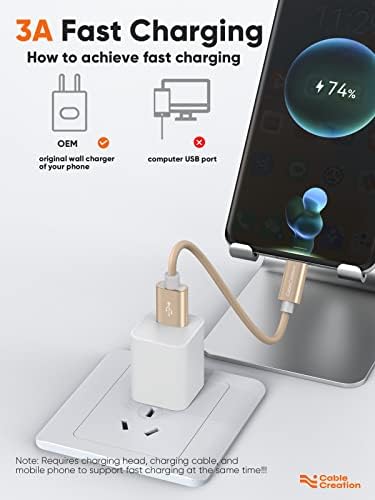 Compact USB C Cable Duo – 0.5 FT Braided Fast Charging Cables for Seamless Data Transfer | 3 A Power & 480 Mbps Speed | Ultimate Compatibility for Mac Book Air, Galaxy S22 Ultra, Stylus Pen, and More | Durable Design | Ideal for On-the-Go Connectivity