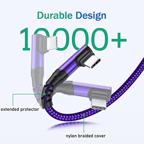 Ultimate 10 ft Type C Fast Charging Cable – 90-Degree USB to USB C Braided Cord (3-Pack) for i Phone 16/15 and Galaxy S Series – Enhanced Durability & Vibrant Colors for Seamless Charging Experience