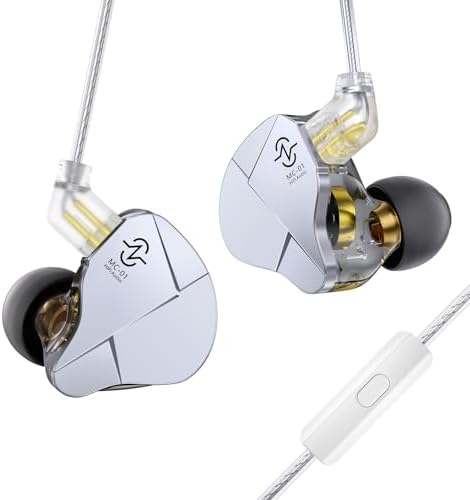 Kinboofi CCZ MC01 High-Performance Wired In-Ear Monitors – Audiophile-Grade 10 mm Dual-Magnet Drivers for Unmatched Sound Clarity – Stylish Black Gaming Earbuds with 5 N OFC Detachable Cable for Ultimate Durability – Superior Sound Isolation and Ergonomic Comfort for Musicians and Everyday Listeners