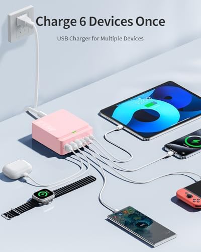 Revolutionize Your Charging Routine with the 100 W Ga N 6-Port USB C & A Power Station – Ultimate Fast Charging Hub for i Phone, i Pad, Samsung, and Android Devices – Compact Cube Design with Smart Power Management for Efficient Multi-Device Charging Solutions