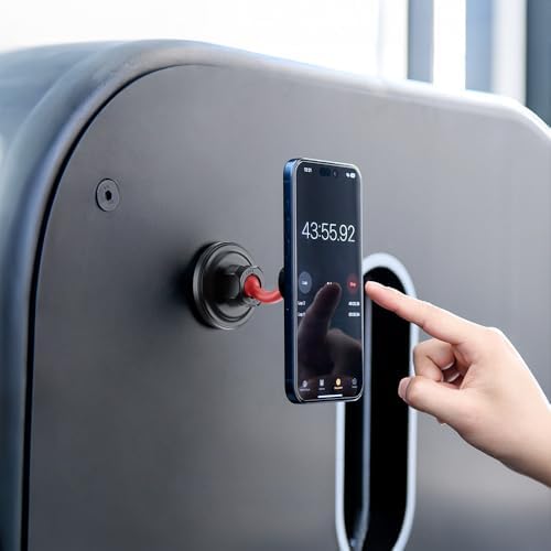 Magnetic Gym Phone Holder for Mag Safe – Ultimate Hands-Free Workout Accessory with Dual Ball Head for Optimal Viewing – Securely Supports i Phone 12 to 16 Pro Max & All Smartphones – Elevate Your Fitness Routine with Seamless Connectivity and Stability