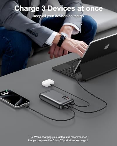 Asper X 20,000 m Ah Power Bank – 65 W USB-C Portable Charger for Fast Device Charging, Compatible with i Phone 16/15/14/13, Mac Book Pro/Air, Dell XPS, Galaxy S24, Steam Deck & More – Ultimate Travel Power Solution for Modern Electronics